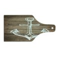 thumbnail image 2 of Brown and White Cutting Board, Anchor Motif Hand Drawing Boating Sketch Rustic Wooden Planks Coastal, Tempered Glass Cutting and Serving Board, Wine Bottle Shape, Taupe Coconut, by Ambesonne, 2 of 5