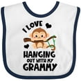 thumbnail image 3 of Inktastic Monkey I Love Hanging out with My Grammy Boys or Girls Baby Bib, 3 of 4