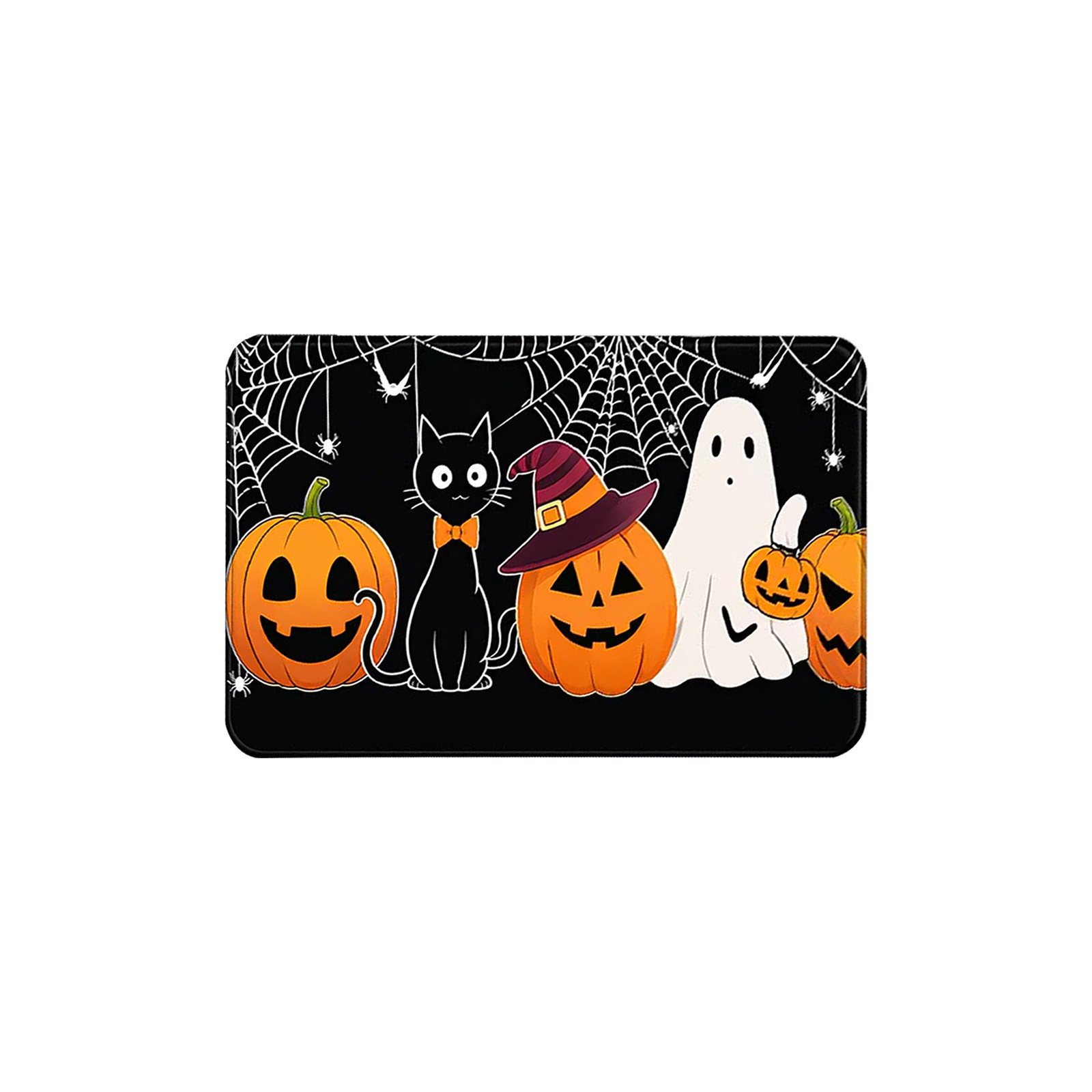 AURIGATE Halloween Floor Mat, Polyester 23.62x15.75 in Non-Slip Water Absorbent Pet Cushion for Porch Entryway Sleeping Pad