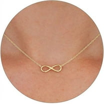 Dainty Gold Infinity Necklace for Women - 14K Gold Plated Chain Jewelry for Eternal Love
