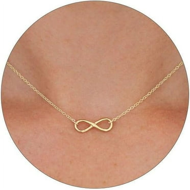 Dainty Gold Infinity Necklace for Women - 14K Gold Plated Chain Jewelry for Eternal Love