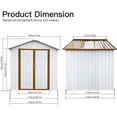 thumbnail image 4 of 6 X 4 FT Outdoor Metal Storage Shed, Waterproof Garden Sheds with 2 Lockable Doors and Foundation Base, Steel Tool Storage Shed Buildings & Outdoor Storage House for Garden, Backyard (Yellow & White), 4 of 9