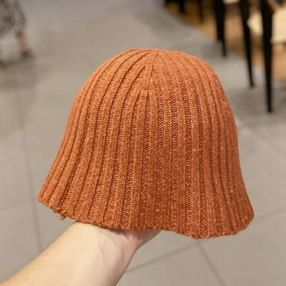 CoCopeanut New Winter Knitting Bucket Hat for Women Girl Fashion Solid Panama Fishing Caps Autumn Outdoor Fisherman Hats Bonnet Femme Gift