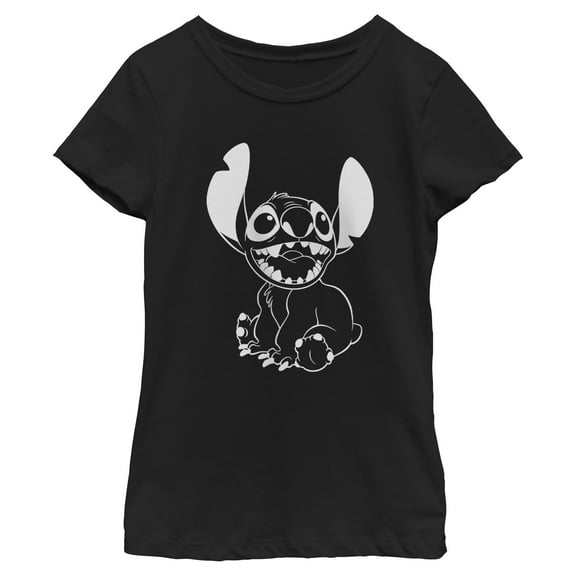 Girls Lilo & Stitch Negative Black and White T Shirt