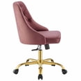 thumbnail image 3 of Modway Distinct Tufted Swivel Performance Velvet Office Chair in Gold Dusty Rose, 3 of 9