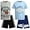 Blue/Blue/Grey/Black, variant on Pro Athlete Boys Short Sets - 4 Piece Graphic Tees and Tank Tops with Matching Athletic Shorts (8-16)