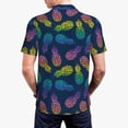 thumbnail image 6 of Wukai Retro Bright Pineapple Men’s Polo Shirts,Quick-Dry Athletic Shirt,Classic Fit Shirts-4X-Large, 6 of 8