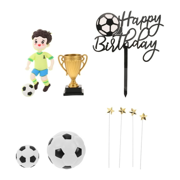 Homoyoyo Soccer Cake Toppers Assorted Color Realistic Football Team Scene Easy to Use 1Set
