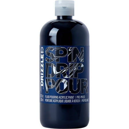 UPC: 0028995503979 | FolkArt Drizzle Pre-Mixed Fluid Pouring Acrylic Paint Pitch Black 17.6 fl oz
