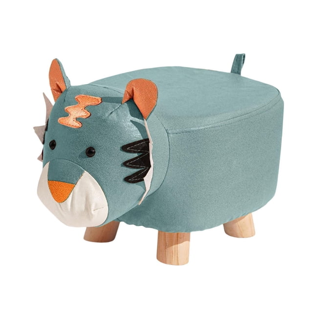 Taburete otomano de madera antideslizante para el hogar, muebles para el hogar, sofá, taburete de té Azul