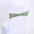 thumbnail image 4 of Sage Green Chair Sashes with Buckle, 14x5 Inch Light Mint Stretch Bows for Spring Garden Wedding, Eucalyptus Theme Party, Baby Shower Decor, No Tie Spandex Band, 1 Pack, 4 of 5