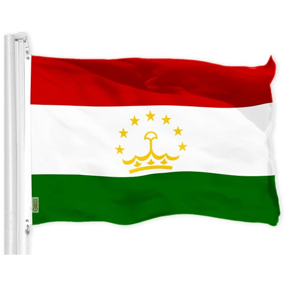 G128 Tajikistan Tajikistani Flag | 3x5 Ft | LiteWeave Pro Series Printed 150D Polyester | Country Flag, Indoor/Outdoor, Vibrant Colors, Brass Grommets, Thicker and More Durable Than 100D 75D Polyester