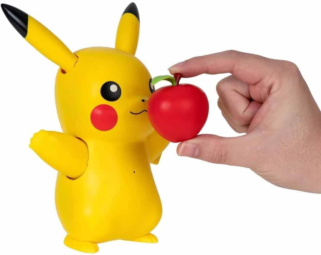 Pokemon Train and Play Deluxe Pikachu - 4.5-Inch Pikachu Figure with Lights, Sounds, and Moving Limbs plus Interactive Accessories