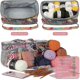 thumbnail image 3 of Knitting Bag, Knitting Storage Bag and Knitting Organizers, Crochet Project Bag for Travel, Tote Bag, Embroidery, Yarn Storage Pockets - Forest Orange, 3 of 5