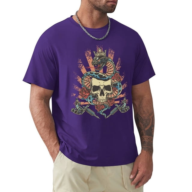 OUSIMEN T-Shirts Graphiques Skull pour Hommes et Femmes - 6TG