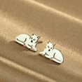 thumbnail image 2 of Cat Stud Earrings Black Kitten Pet Simple Jewelry Birthday Party Gifts for Men and Women, 2 of 4