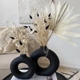 thumbnail image 2 of Black Ceramic Donut Vases Set of 2, Modern Farmhouse Home Decor Vases for Table, Mantel, Bookshelf, Boho Decorative Vases, Fireplace & Living Room Decor, 2 of 7