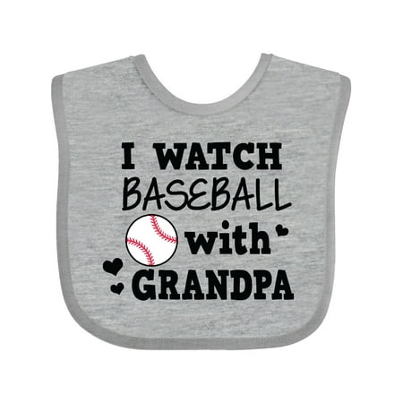 

Inktastic I Watch Baseball with My Grandpa Gift Baby Boy or Baby Girl Bib