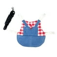 thumbnail image 2 of Pet Enjoy Rabbit Harness and Leash Set,Small Animal Clothes for Rabbit, Plaid Adjustable Soft Harness Leash Guinea Pig Blue Denim Plaid Dress for Bunny Chinchilla Small Animals, 2 of 8