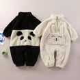 thumbnail image 2 of XBASW Baby Bodysuits Onesie for Girls Boys Cartoon Plush Pajamas Fall Winter Warm Jumpsuit Sleepwear Pullover Romper Outfits 0-24M, 2 of 9