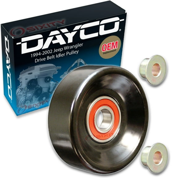 Dayco Drive Belt Idler Pulley compatible with Jeep Wrangler 2.5L 4.0L L4 L6 1994-2002