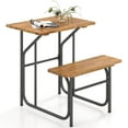 thumbnail image 1 of Costway 1 PCS Patio Table Bench Set One-Side Picnic Table & Seat with Acacia Wood Top Metal Legs, 1 of 9