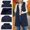 Blue, variant on Womens Long Hooded Puffer Vest Solid Color Sleeveless Zipper Lightweight Jackets Winter Casual Warm Outerwear with Pockets Beige XXL