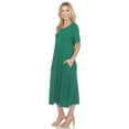 thumbnail image 2 of White Mark Robe Midi à Manches Courtes pour Femmes avec Poches, 2 of 6