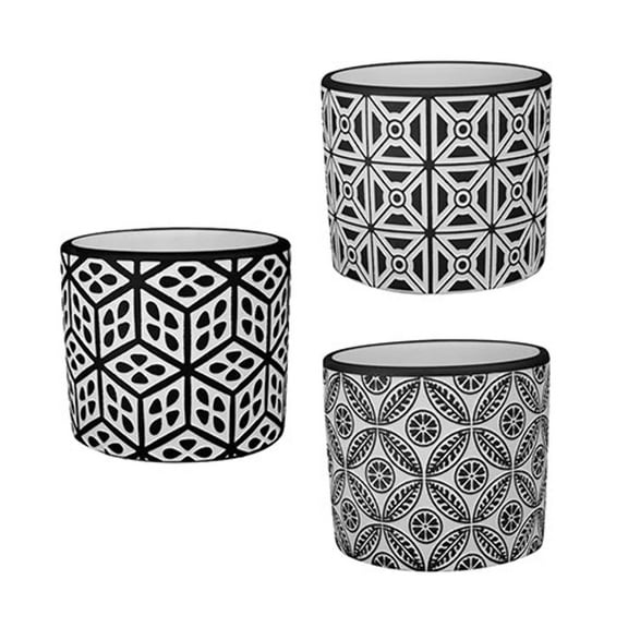 Pots Black White Geo Print 12pc PDQ
