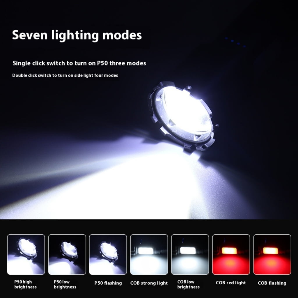 High Lumens Flashlight 7 Light Modes Magnetic Base USB Rechargeable For Outdoor Activity Night Activity