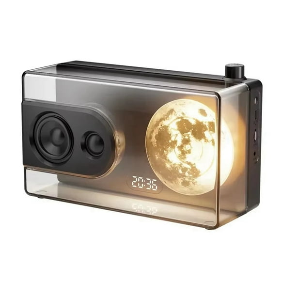 M6 Moonlight Music Box Bluetooth Speaker Support TF Card Play AUX Computer Connection Clock Transparent Sound Box A