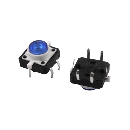 Burton Two Light - 2 Pcs Blue LED Light Momentary Tactile Tact Push Button Switch 12x12x7mm 4P DIP