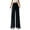 Black, variant on Women's Casual High Waist Loose Fit Straight Leg Pants with Side Slits for Daily Life and Outdoor Activities Stylish Summer and Fall Trousers
