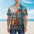 thumbnail image 2 of Balery Swimming Goggled Flamingo Camisas hawaianas de manga corta para hombre, camisas playeras de corte holgado, camisas de vacaciones con botones,XX-Large, 2 of 7