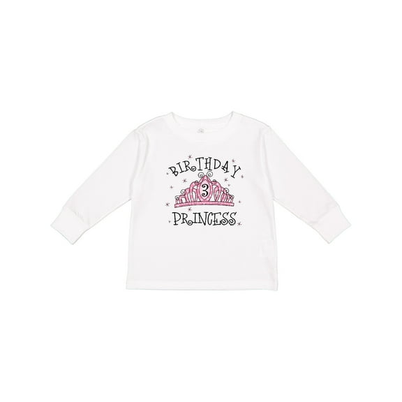 Inktastic Tiara 3rd Birthday Princess Girls Long Sleeve Toddler T-Shirt