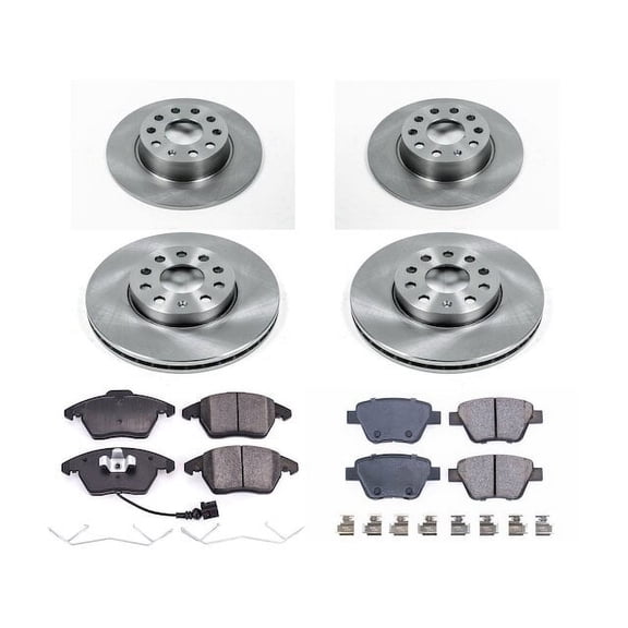 Front and Rear Brake Pad and Rotor Kit - Compatible with 2010 - 2014 Volkswagen Jetta 2.5L 5-Cylinder 2011 2012 2013
