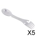 thumbnail image 1 of DYNWAVECA 5-6pack Multifonctionnelle Cuillère de Camping Fourchette Combo Spork Acier Inoxydable 5 Pièces, 1 of 10