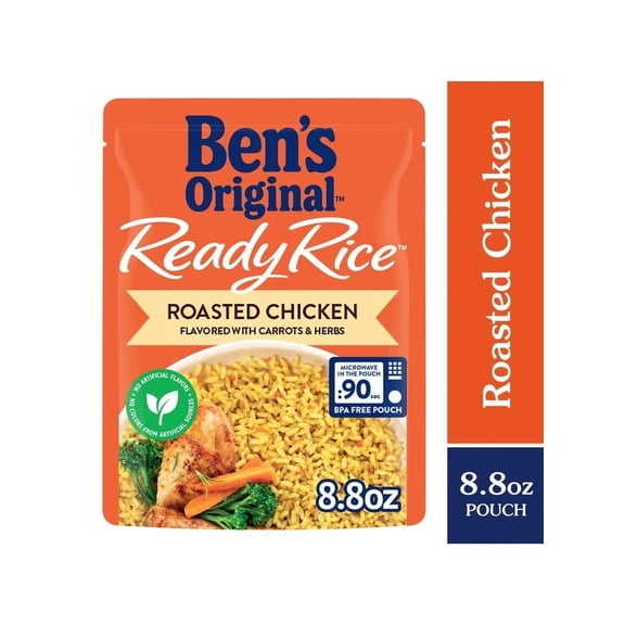 Pack of 2 Ben's Original Ready Rice Roasted Chicken Flavored Rice, Easy Dinner Side, 8.8 Ounce Pouch