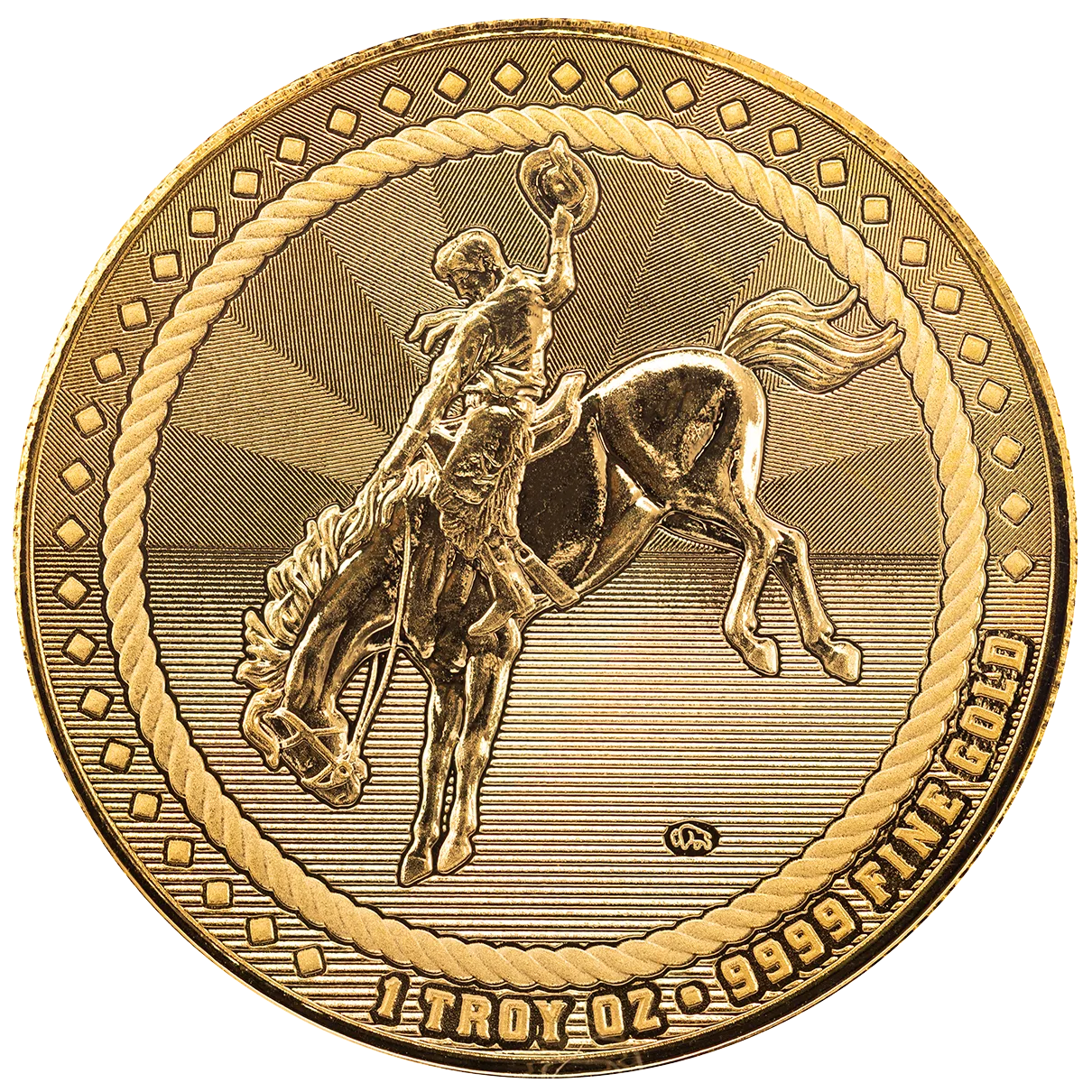 1 oz Gold Round - Scottsdale Mint Cowboy .9999 Fine Gold Bullion Round w/ Buffalo Privy