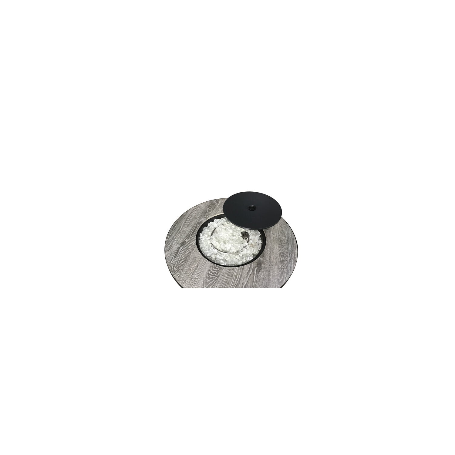 Fire Pit Table - 40,000 BTU Propane Outdoor Patio Heater - Rustic Black Finish - Fire Glass Included