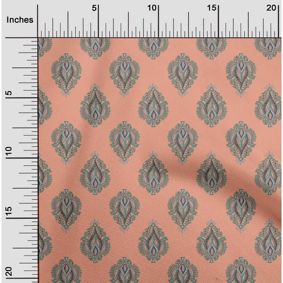 oneOone Polyester Lycra Fabric Leaves Block Fabric Prints By Yard 56 Inch Wide