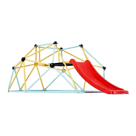 Climbing Dome for Kids 3-9, 8FT Geometric Climber with Slide, 600LBS Capacity, Easy Assembly, Indoor/Outdoor Play Gym