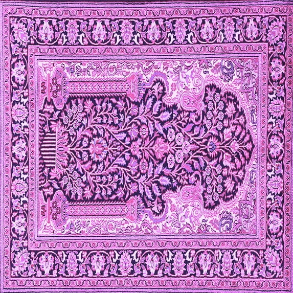 Ahgly Company Indoor Square Persian Purple Traditional Area Rugs, 7' Square