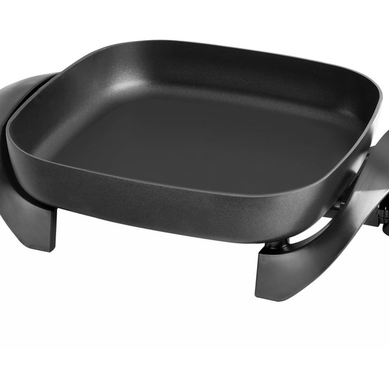 Electric Skillet, 12 inch Deep Non Stick Electric Skillet with Glass Cover,  FOHERE Skillet for kicthen, 1360W, Black - Walmart.com
