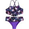 thumbnail image 1 of Kid Girls Bikini Set Swimsuits Ruffle Hem Top with Bottom Swimwear 2Piece Bathing Suits, 1 of 2
