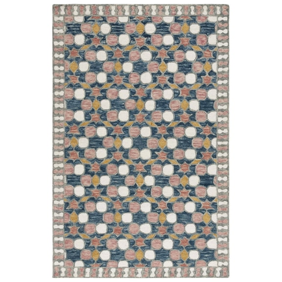 SAFAVIEH Aspen Vincent Geometric Area Rug, Grey/Pink, 5' x 5' Round