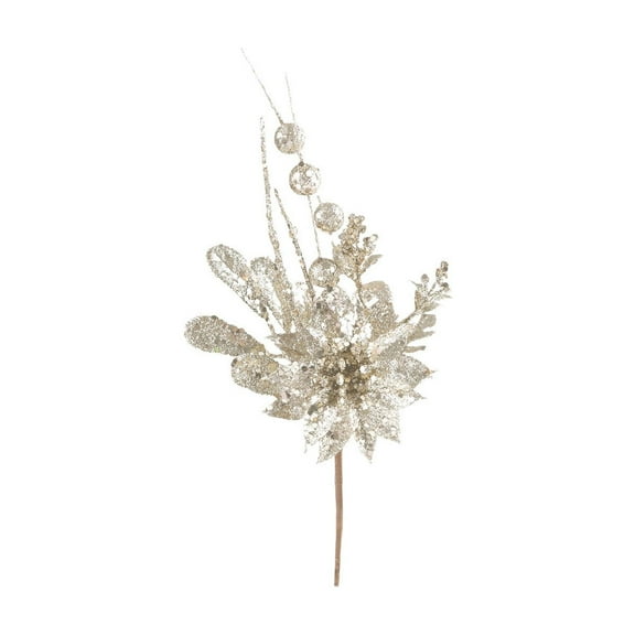 Christmas Artificial Gold Berry Stems, 24 Inch Xmas Gold Glitter Berry Picks Holly Branches for Christmas Tree Ornaments Xmas Wreath DIY Crafts Home Holiday Decor Picks Branches