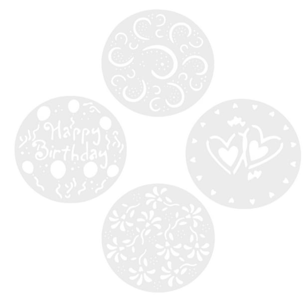 Naiovety Molde de espray para tartas de 4 Uds., molde de plástico para tartas de cumpleaños, decoración de varios patrones, molde de impresión de Herramientas y accesorios para hornear Naiovety HA003210-00