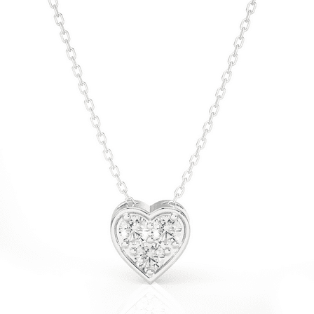 1/4 ctw Round Lab Grown Diamond Heart Pendant in Sterling Silver