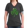 thumbnail image 1 of CafePress - St Paddys Day Shamrock Women's V Neck Dark T Shirt - Women's V-Neck Dark T-Shirt, 1 of 1